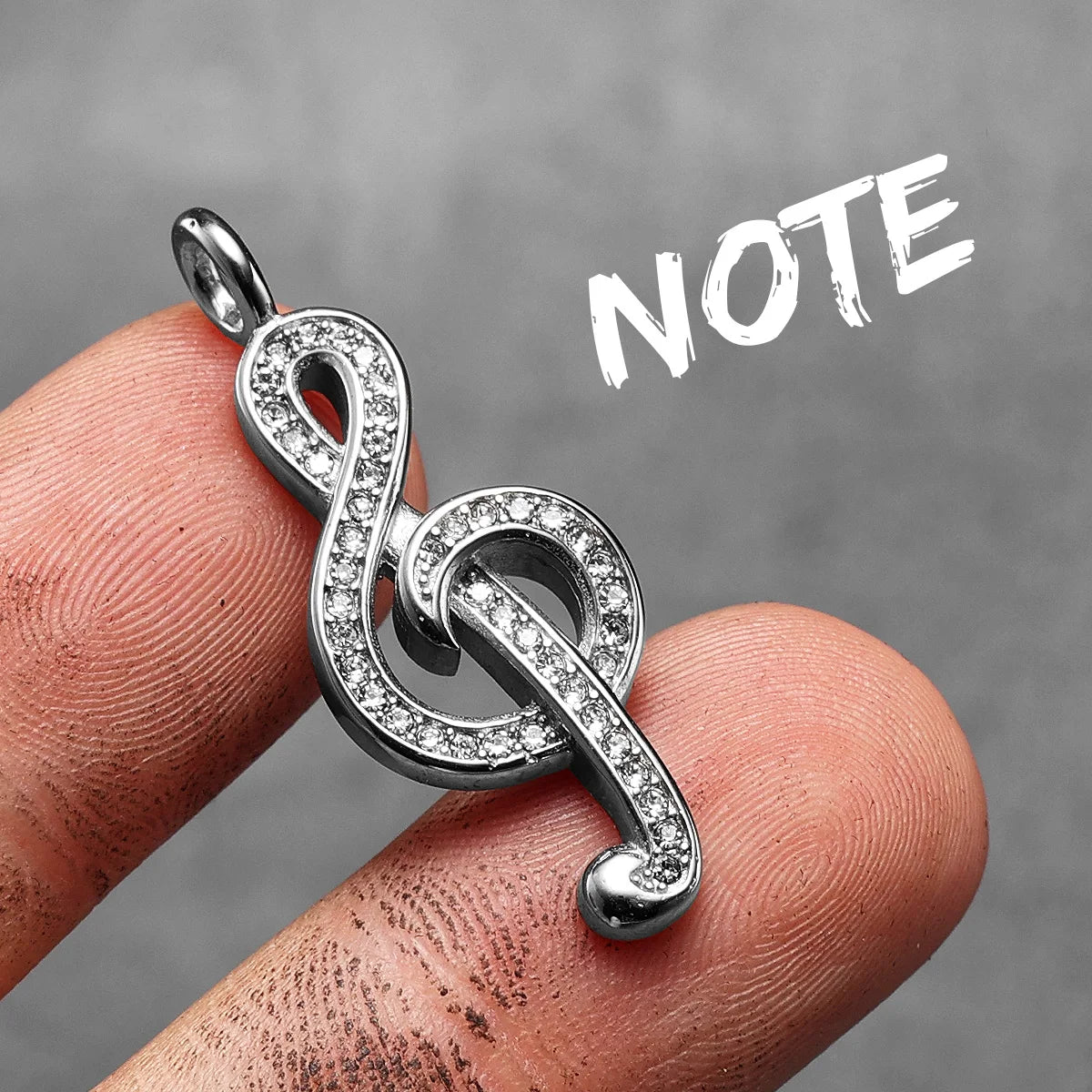 Music Symbol Gemstone Stainless Steel Men Necklaces Pendant Chain Punk For Women Fashion Jewelry Gifts Wholesale Dropshiping