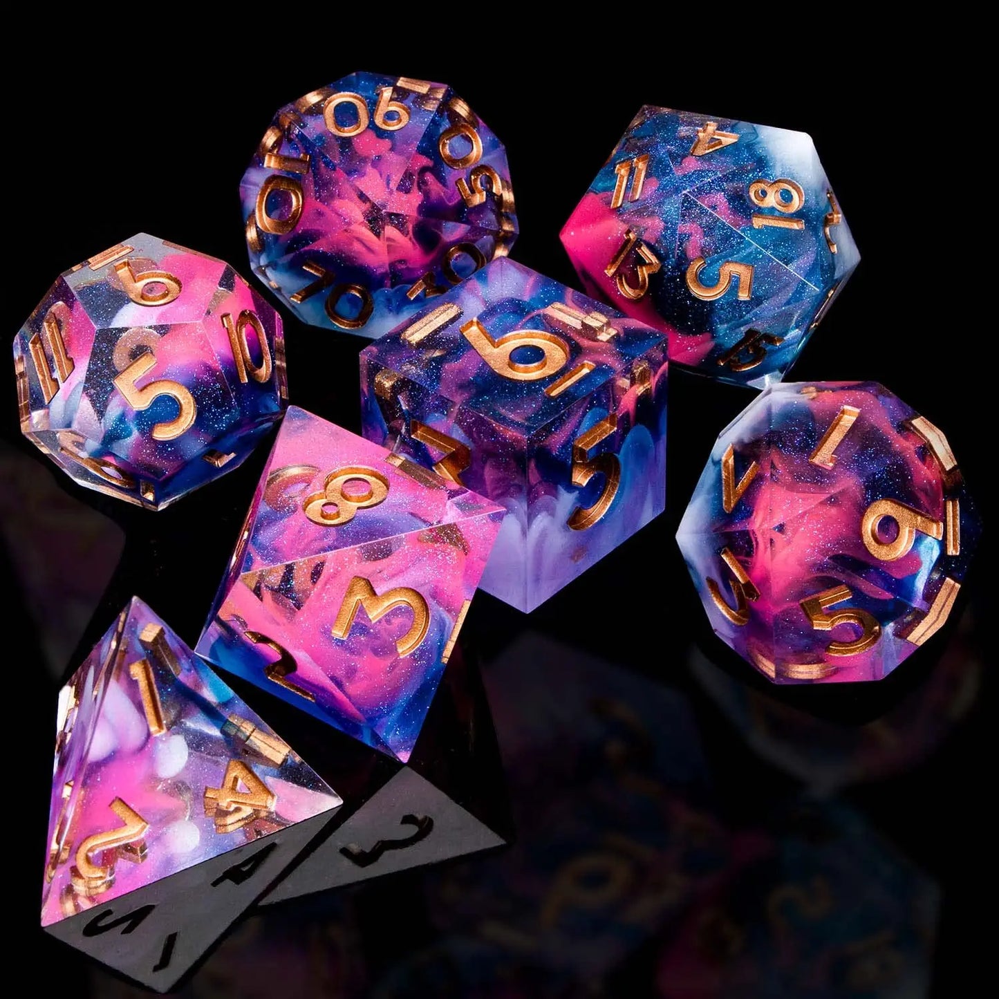 Dnd Sharp Edge Flower Handmade D20 RPG Polyhedral D and D Resin Dice Set For Dungeon and Dragon Pathfinder D6 Table Role Playing SZ-17