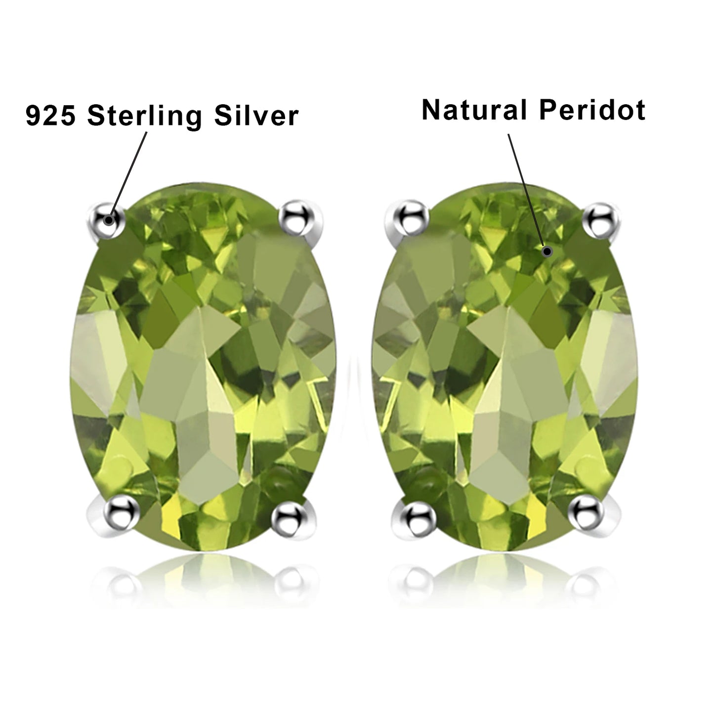 JewelryPalace Rose Gold Yellow Gold Plated Oval Natural Amethyst Citrine Garnet Topaz Peridot 925 Sterling Silver Earrings Woman