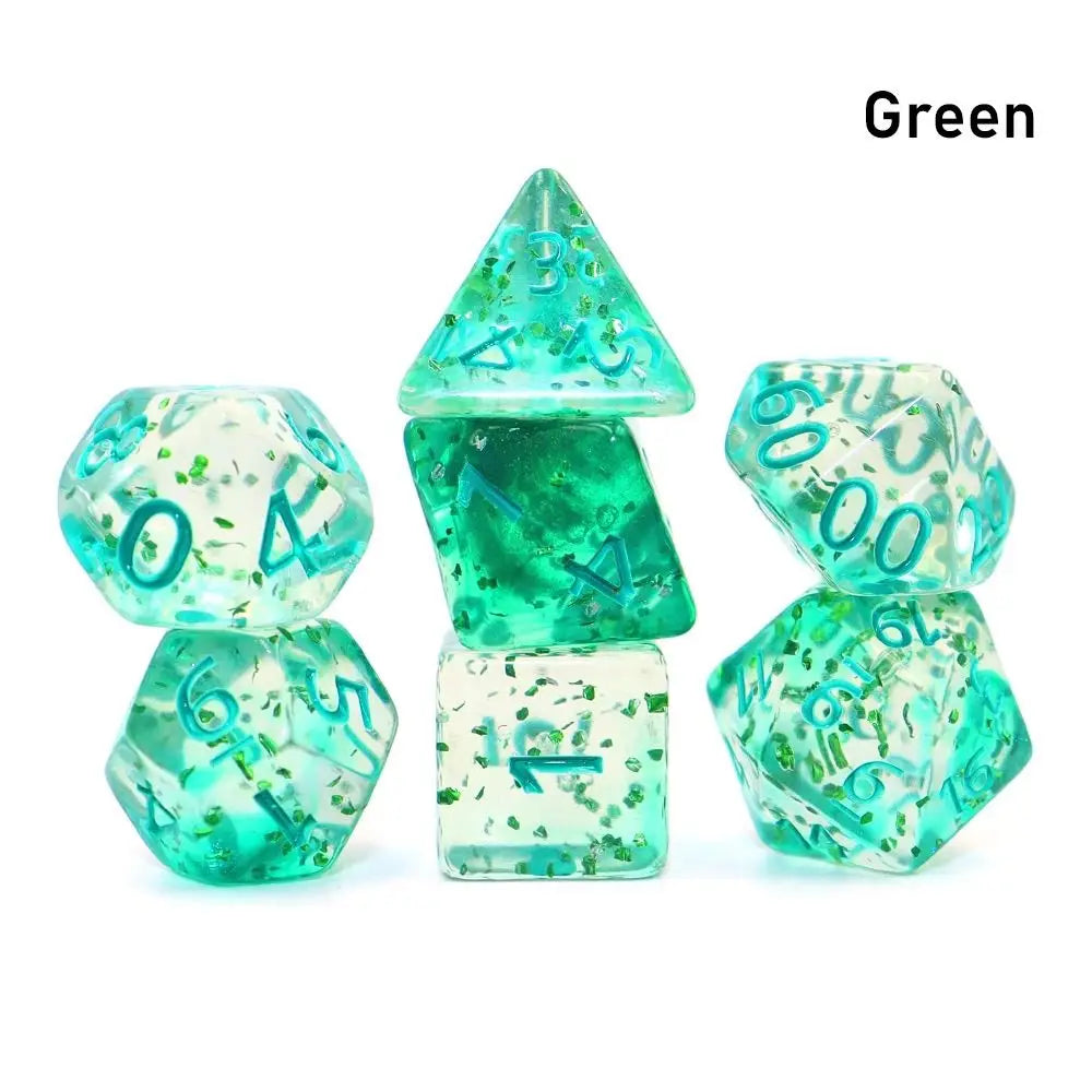 7Pc Colorful Digital Dice Resin Table Entertainment Tarot Game Party Toys Polyhedral for DND Dice Tabletop Role-Playing Supplies D5