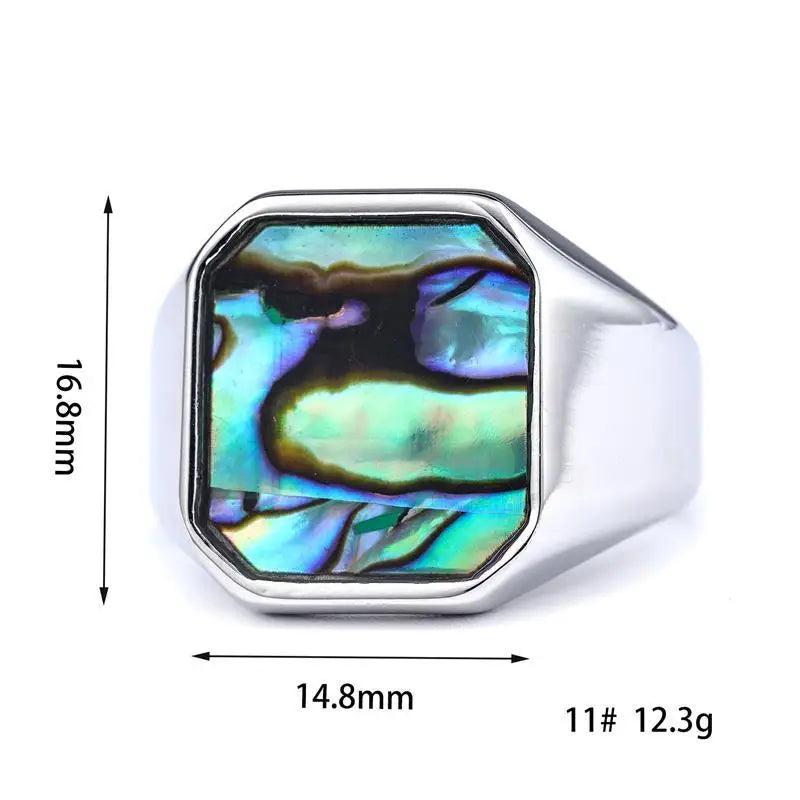 Fashion Punk Rock Shell Top Ring 316L Stainless Steel Signet Ring For Men Hip Hop Party Jewelry