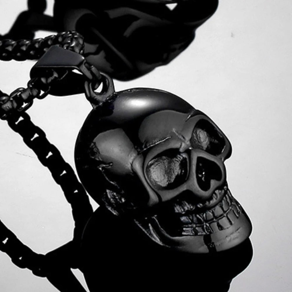 Skull Head Stainless Steel Men Necklaces Pendant Chain Vintage Punk Rock HipHop Cool Things For Women Jewelry Gifts Wholesale