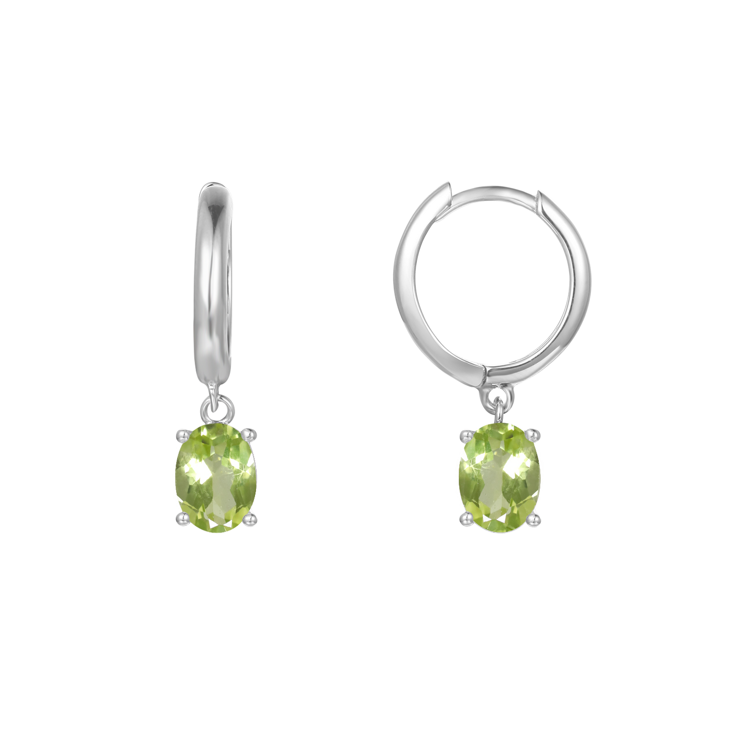 GEM&#39;S BALLET December Birthstone Jewelry 6x8mmOval Swiss Blue Topaz Gemstone Dangle Earrings in 925 Sterling Silver For Women Peridot 925 Sterling Silver