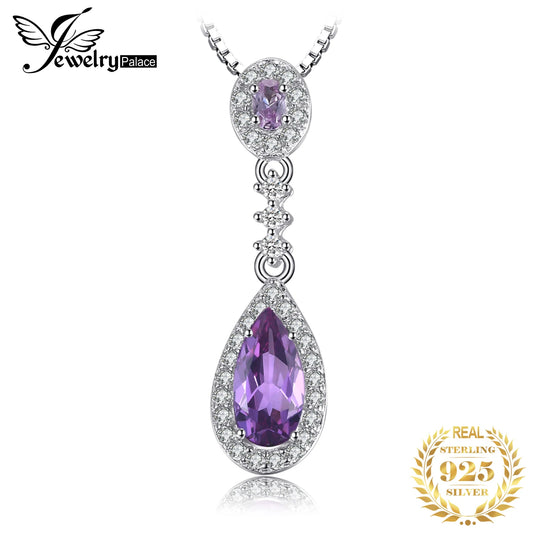 JewelryPalace 2ct Created Alexandrite Sapphire 925 Sterling Silver Fashion Drop Pendant Necklace for Woman Fine Jewelry No Chain CHINA