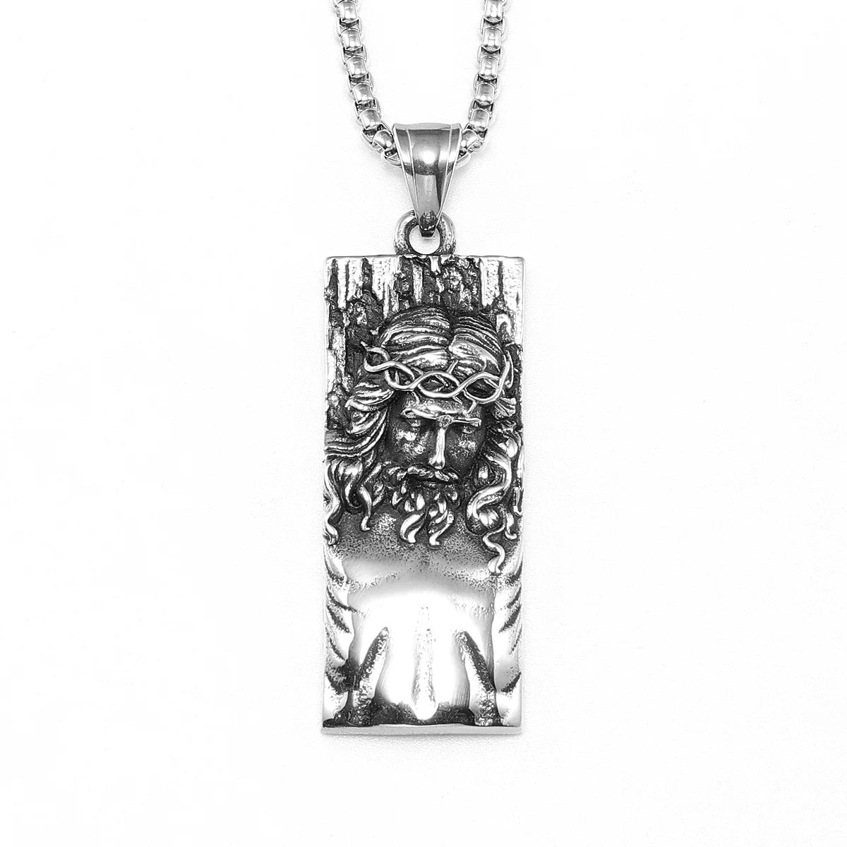Jesus Retro Powerful Amulets Stainless Steel Men Necklaces Pendant Chain Punk For Women Fashion Jewelry Gifts Wholesale