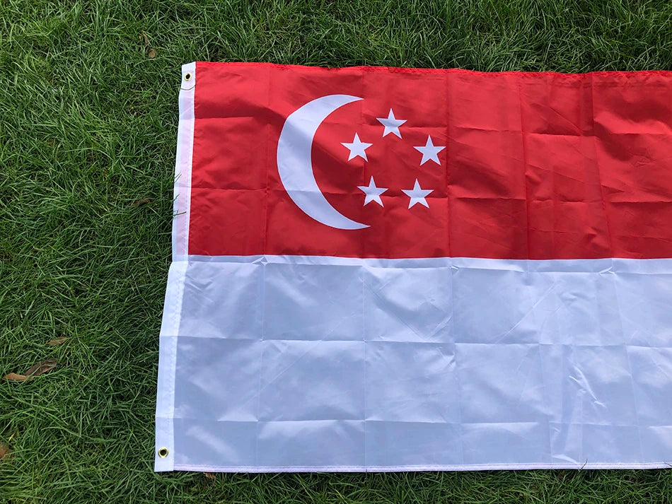 SKY FLAG 90X150cm Lion City SG SGP Republic Singapore Flag High Quality Polyester Fabrics