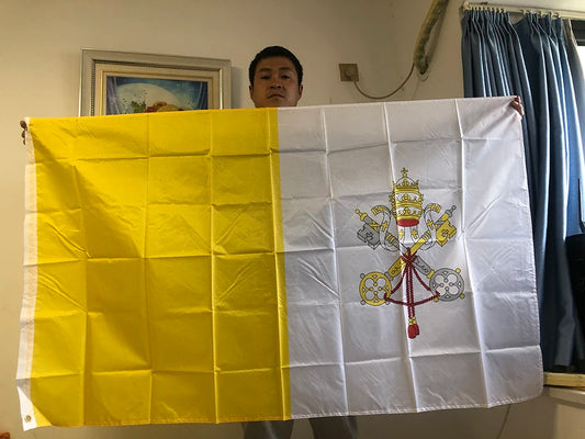 (SKY FLAG)90X150cm The Vatican Flag Flag Christianity Cross Banner Church Pennant banner polyester Vatican City Flag