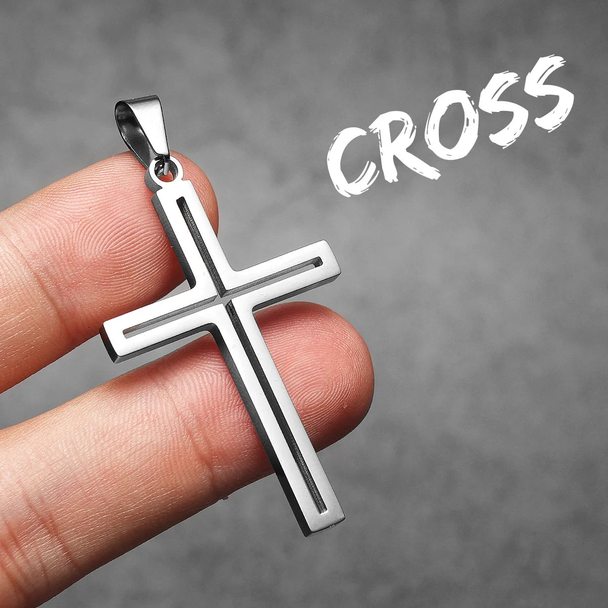 Hollow Cross Simple Amulet Stainless Steel Men Necklaces Pendant Chain Punk Women Fashion Jewelry Gifts Wholesale Dropshiping