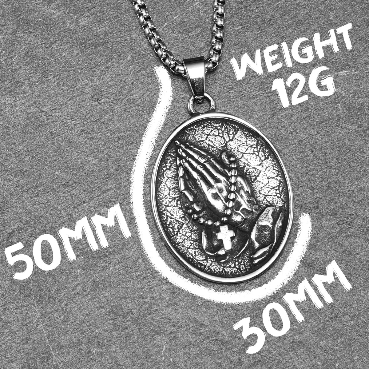 Cross Prayer Praying Hands Stainless Steel Men Necklaces Pendant Chain Punk for Women Fashion Jewelry Gift Wholesale Dropshiping