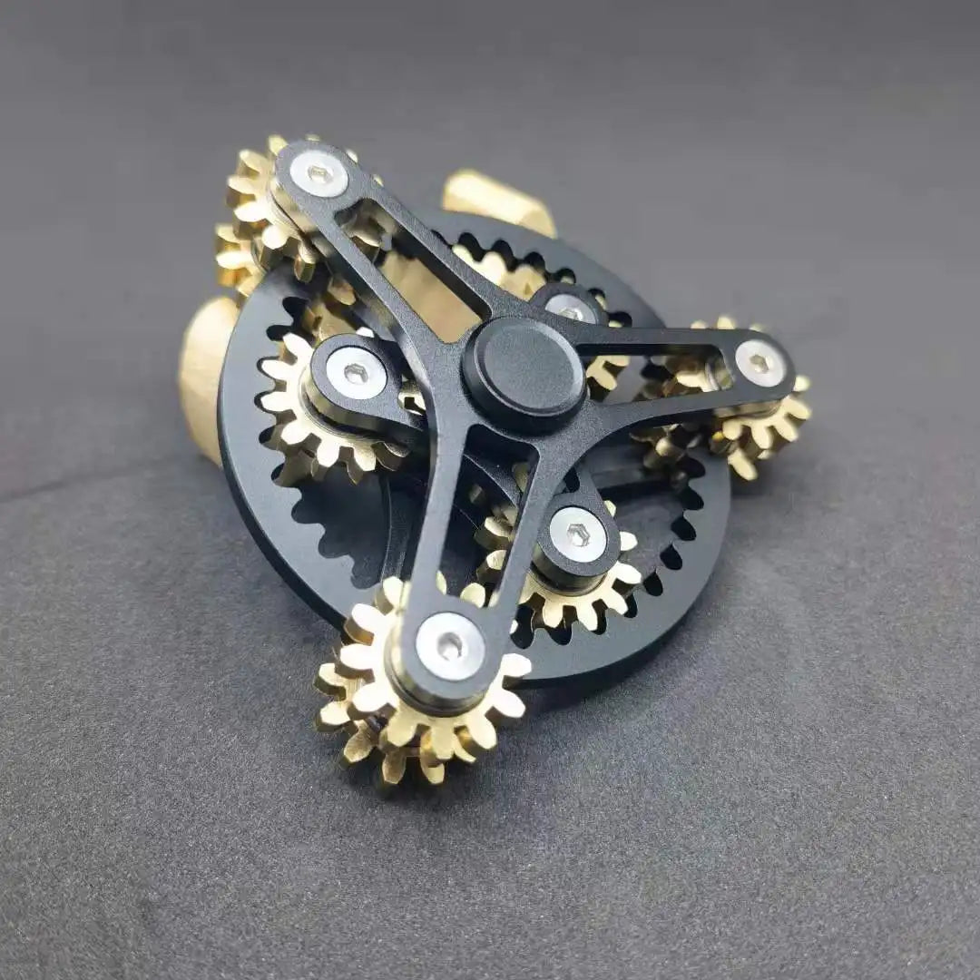 New design gear fingertip gyroscope rotor all copper Fidget nine tooth linkage EDC metal alloy rotor focusing decompression toy