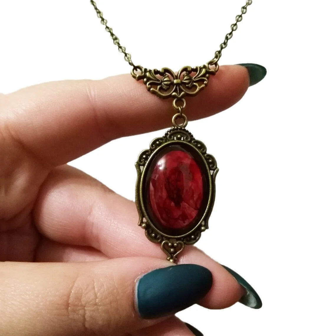Gothic Vampire Blood Drop Pendant Necklace Vintage Purple Red Bat Eyes Charms Chains Witch Jewelry Accessory Gifts For Women