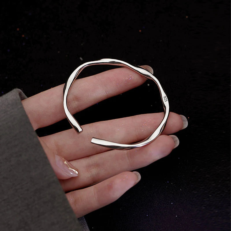 VENTFILLE 925 Sterling Silver Geometry Irregular Bracelet For Women Minimalist Niche Aesthetic Versatile
