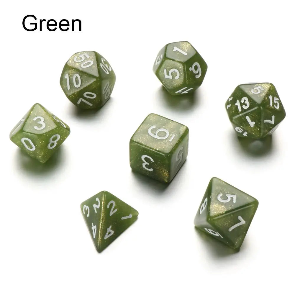 7Pcs Metal Polyhedral Dice Set Cool Metal Dices Table Games Accessory For D&d DND D6 D8 D10 D12 D20 F4 - Plastic