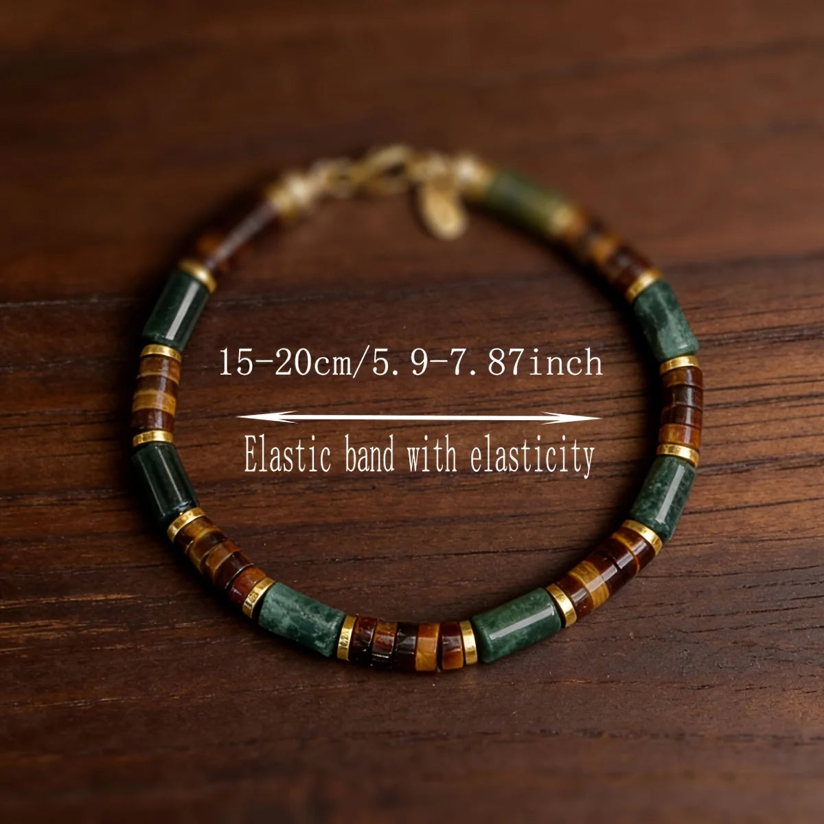 Green Agate & Tiger's Eye Bracelet: Attract Wealth & Prosperity. Skin-Friendly, Unisex Daily Wear.