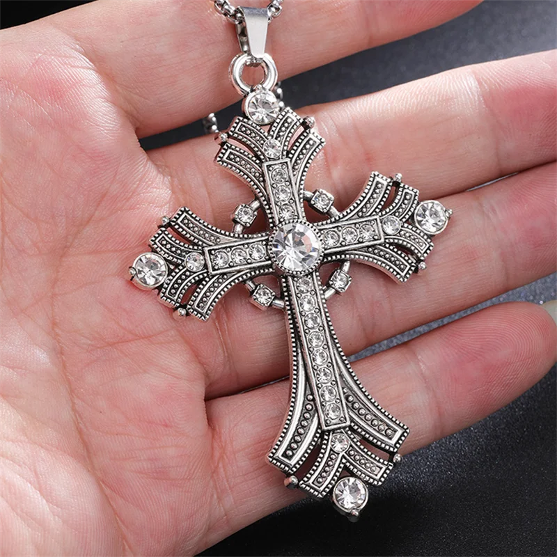European And American Fashion Personality Retro Gothic Cross Necklace For Men And Women Street Hip-Hop Trendsetters Versatile Pe