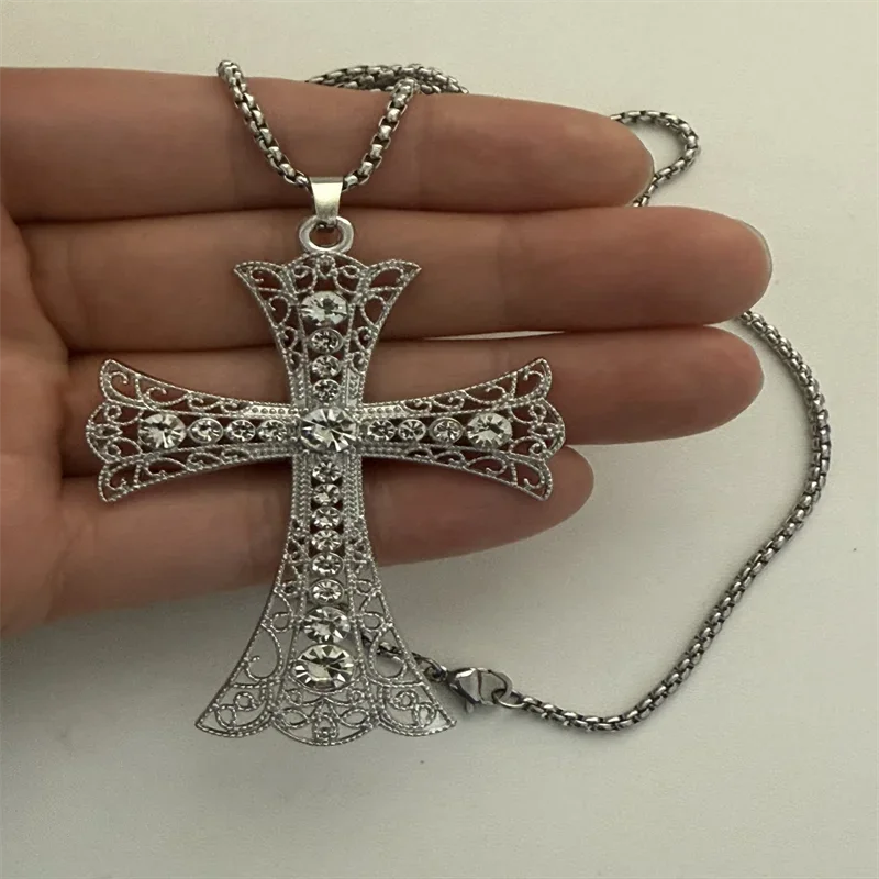 European And American Fashion Personality Retro Gothic Cross Necklace For Men And Women Street Hip-Hop Trendsetters Versatile Pe