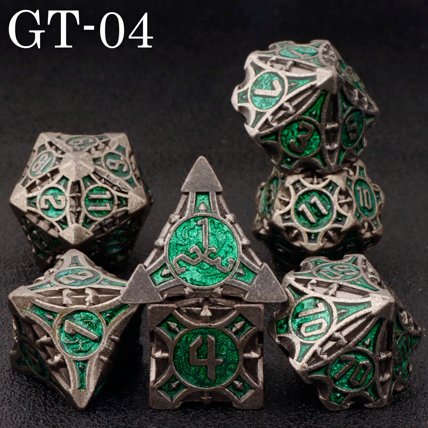 Dnd metal dice set ，red metal dice set for dungeons and dragons ，sharp edge d&d dice set GT-04