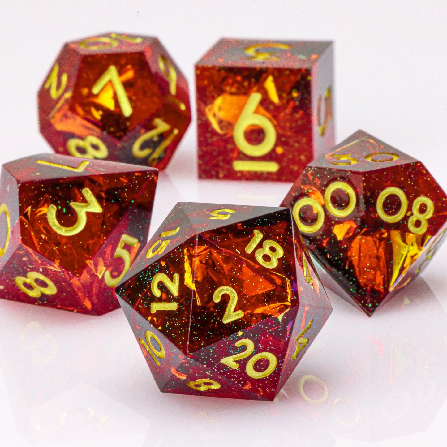 Handmade Polyhedral Dice Set for Dungeons and Dragons, d and d dice, Sharp Edged Resin D&D Dice Set, Resin Dice Set DnD AD12 CHINA