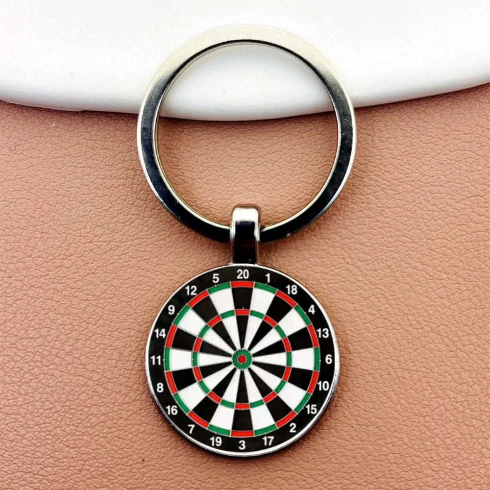 Creative Fashion Dart Target Keychain Retro Time Gemstone Keyring Metal Pendant Car Moto Key Chain Ring Gift