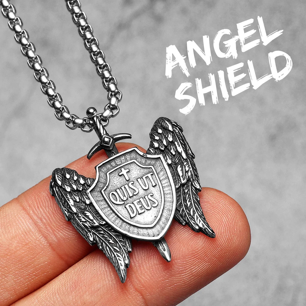 Angel Wing Cross Jesus Masonic Amulet Stainless Steel Men Necklaces Pendant Chains New For Women Fashion Jewelry Gifts Wholesale