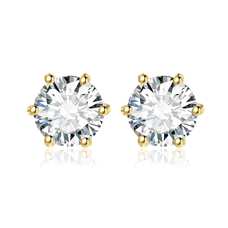 JewelryPalace Round 5A Cubic Zirconia Wedding Engagement 925 Sterling Silver Stud Earrings for Woman Fashion Anniversary Gift