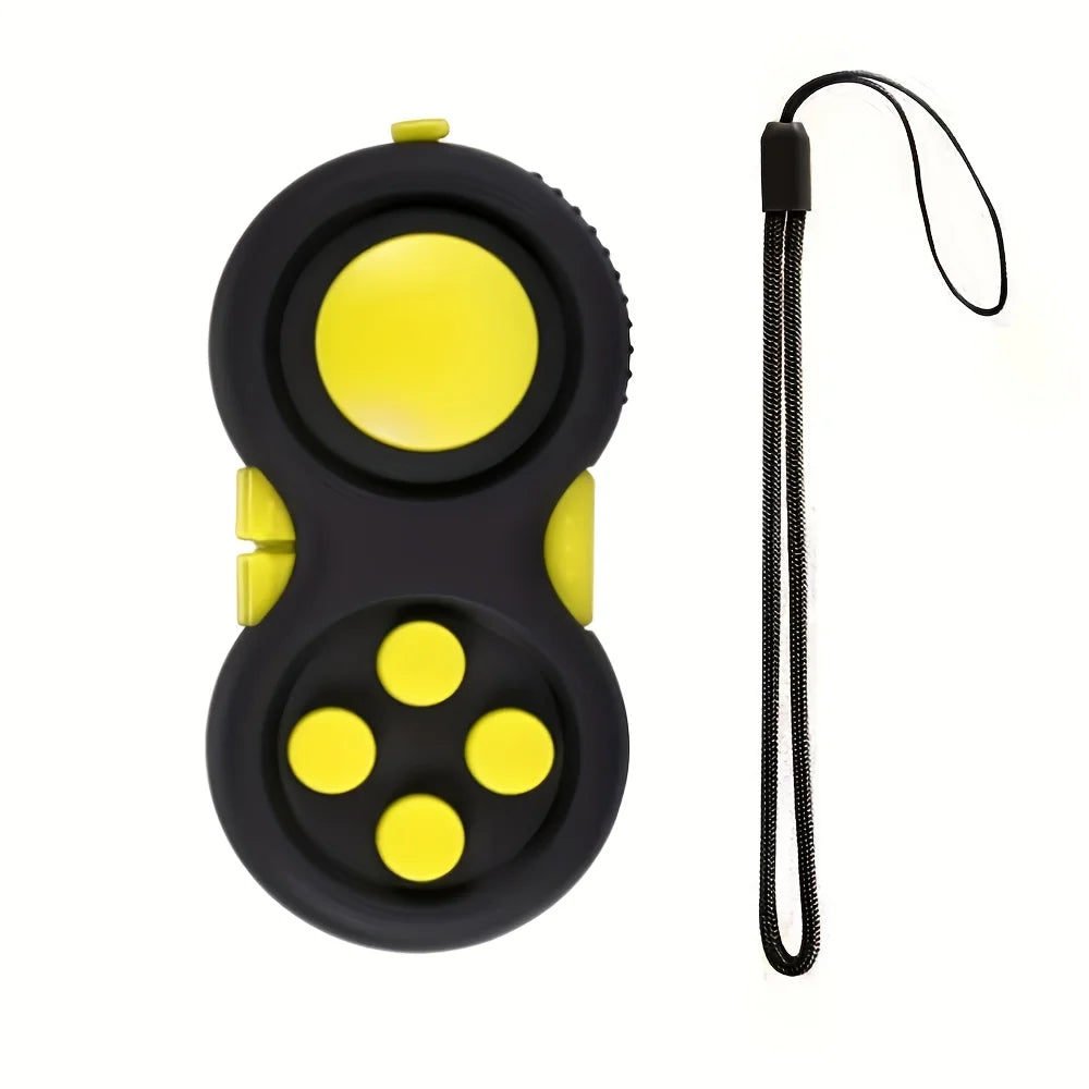 Fidget Pad with 8 Fidget Functions, Fidget Controller Yellow