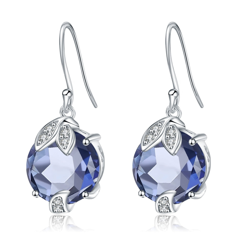 GEM&#39;S BALLET 925 Sterling Silver Fine Jewelry Mystic Quartz Iolite Blue Gemstone Gorgeous Drop Earrings Fine Jewelry For Women Mystic Quartz 925 Sterling Silver