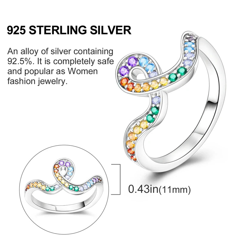925 Sterling Silver Infinite Love Ring Original Luxury Design Zircon Finger Rings For Women High Quality Wedding Jewelry Gift