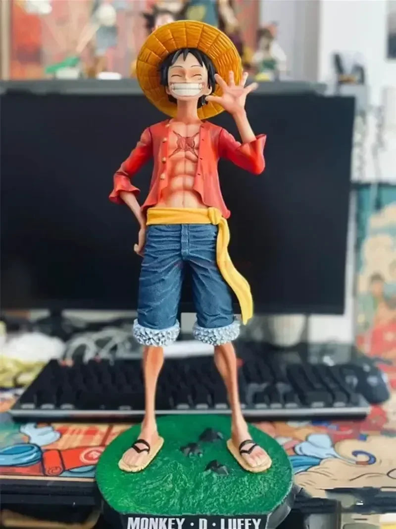 42cm Anime One Piece Luffy Figure Sunshine With Base Gk Large 1/4 Big Luffy Smiley Figure Doll Statue Model Decorative Toy Gifts