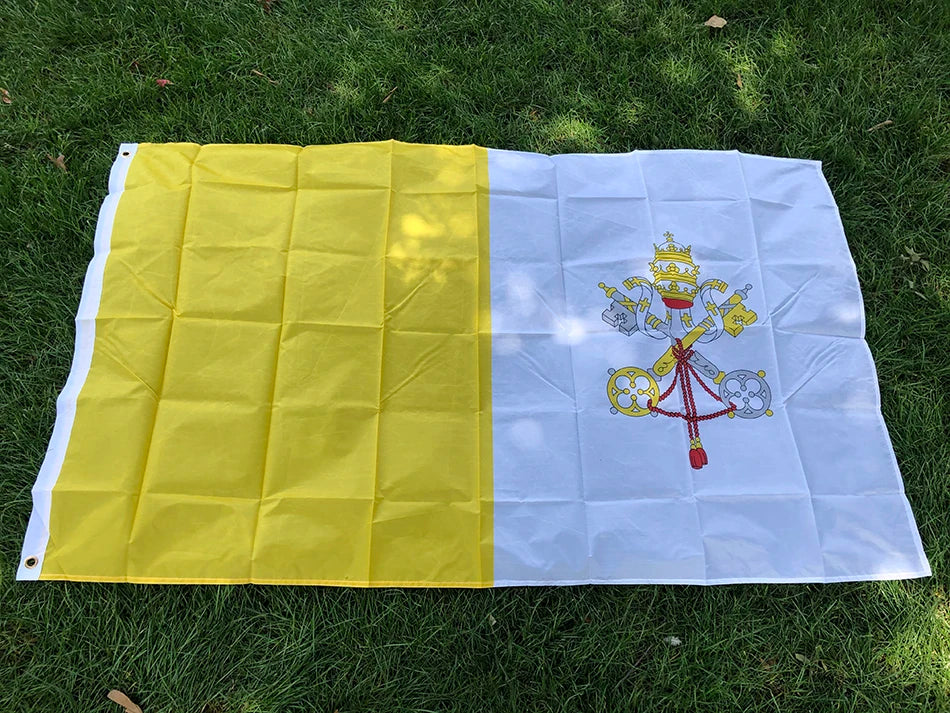 (SKY FLAG)90X150cm The Vatican Flag Flag Christianity Cross Banner Church Pennant banner polyester Vatican City Flag