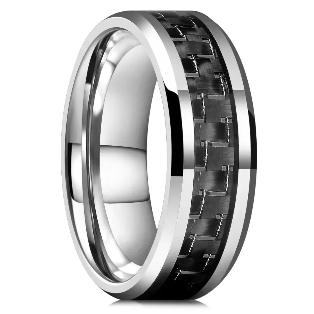 Fashion 8mm Tricolor Titanium Stainless Steel Rings for Men Women Black Brushed Men Promise Rings Wedding Party Jewelry Gifts