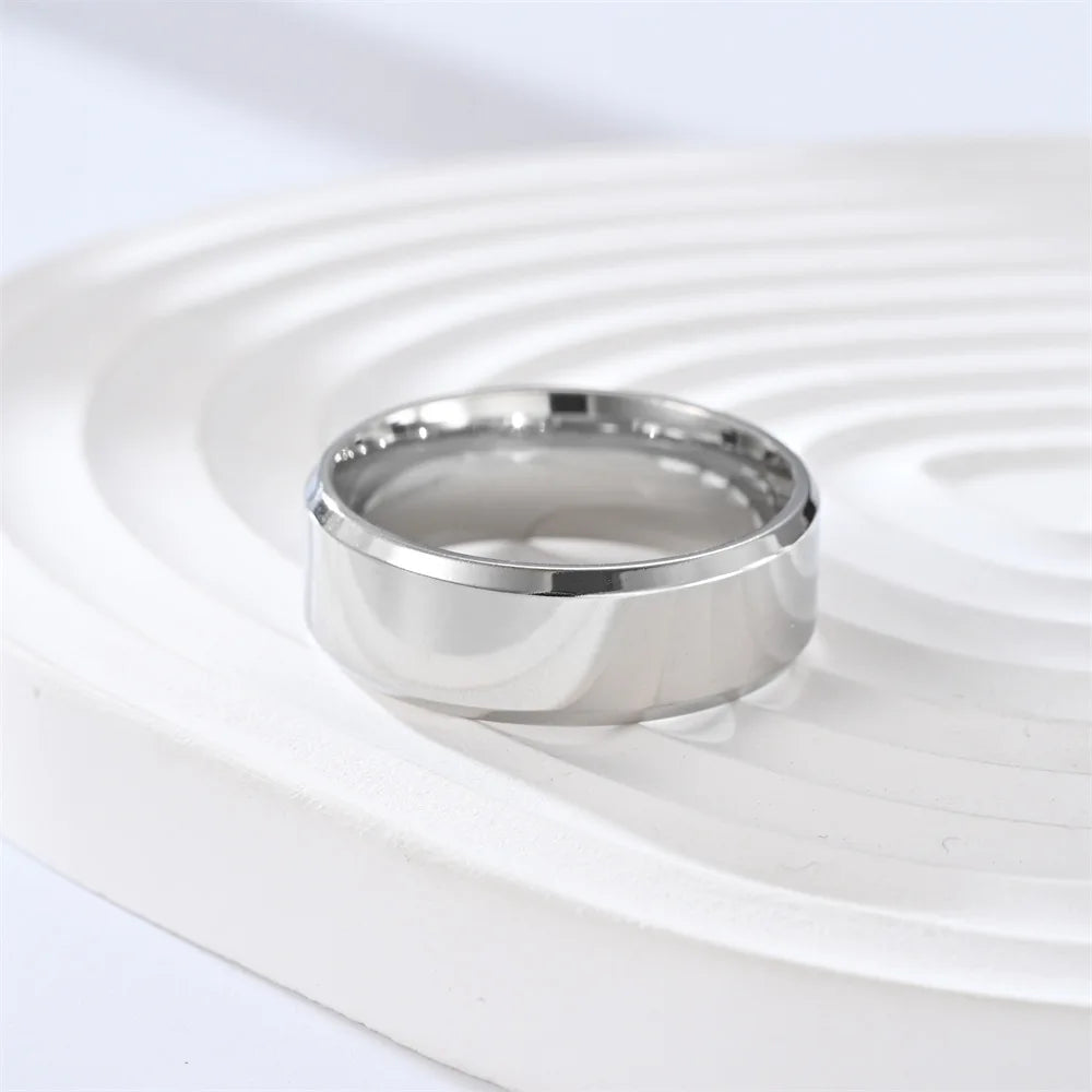 7 Colors 8mm Men Rings Titanium Stainless Steel Rings For Men Women Matte Brushed Wedding Engagement Ring Couple Jewelry Gift