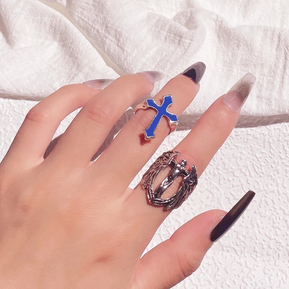 New Design Skull Crow Skull Ring Woodpecker Bird Men's Ring Punk Stylish Jewelry