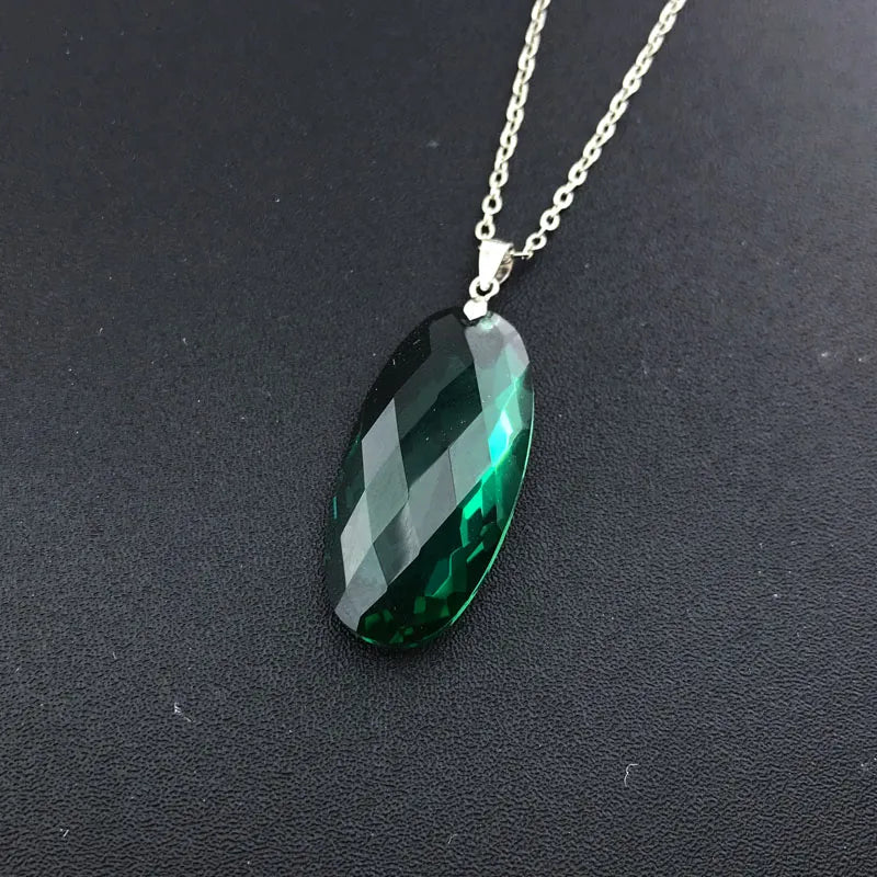 CSJ Trendy Green Quartz Pendant Sterling 925 Silver Amethyst Crystal Necklace for Women Birthday Party Jewelry Gift
