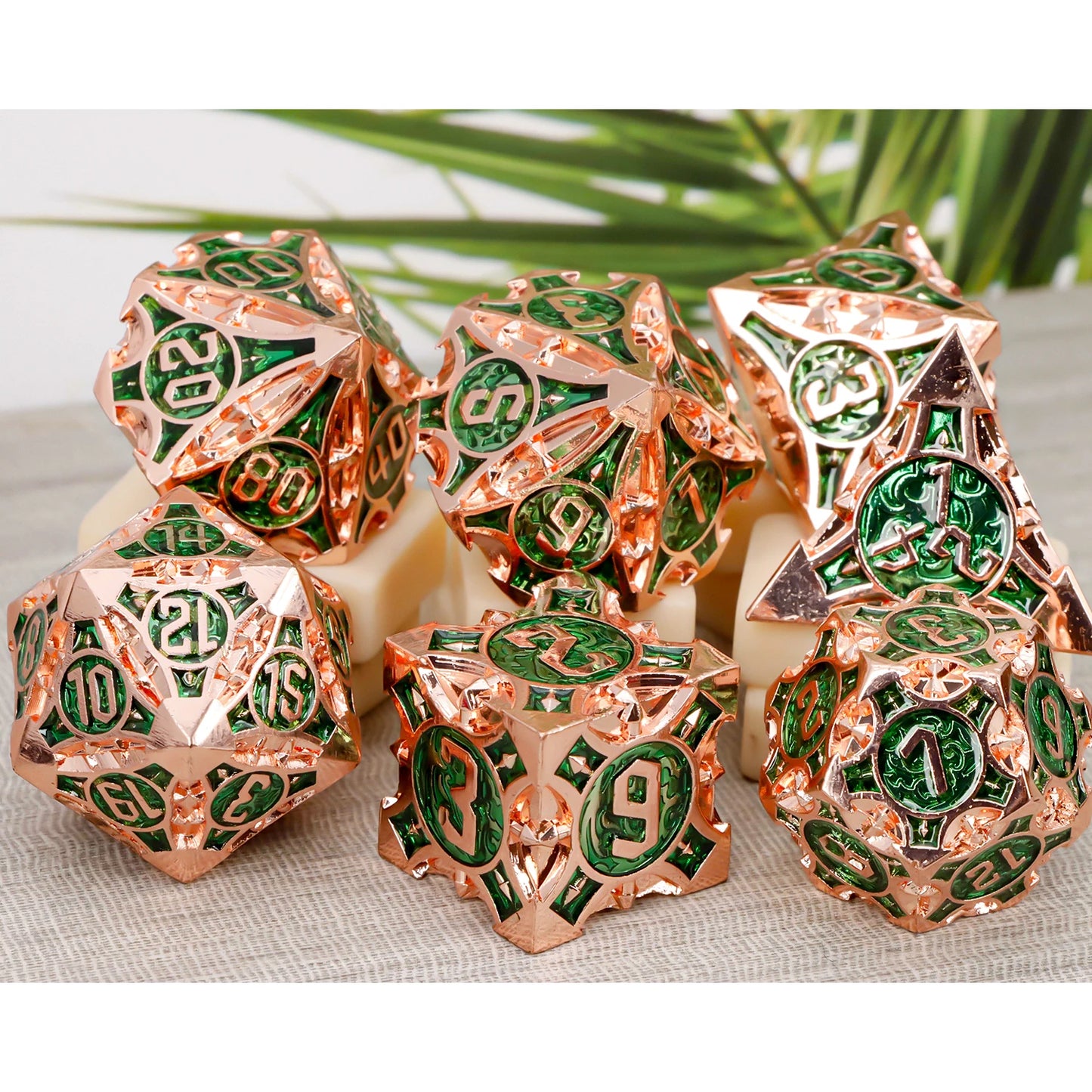 Polyhedral Metal Dice Set DND for RPG D & D Explorers Board Game etc Exquisite Dungeon and Dragon D20 D12,0 D10,0 D8 D6 D4 Q-09