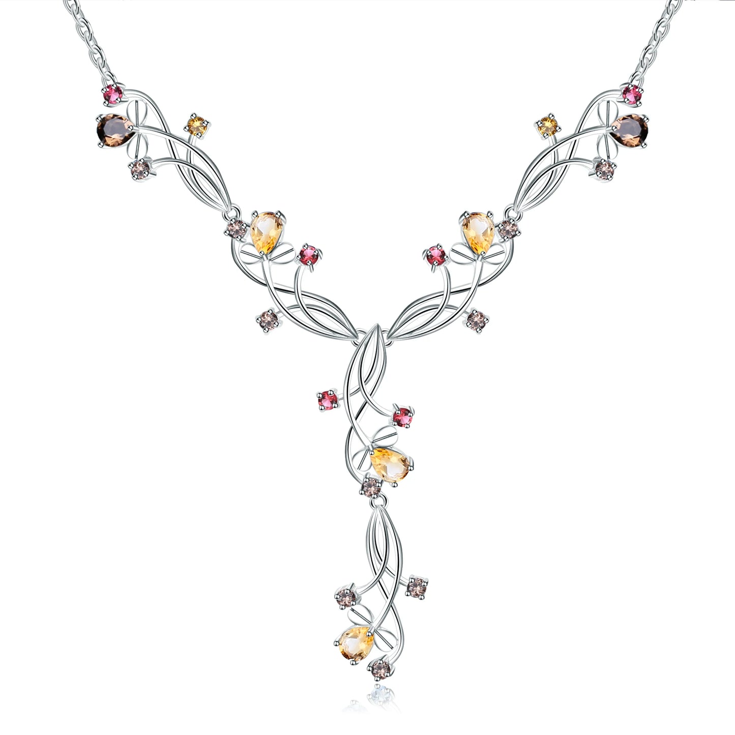 GEM'S BALLET 6.39Ct Natural Amethyst Bridal Necklace 925 Sterling Silver Gemstone Wedding Necklace For Women Fine Jewelry MIX 925 Sterling silver CHINA