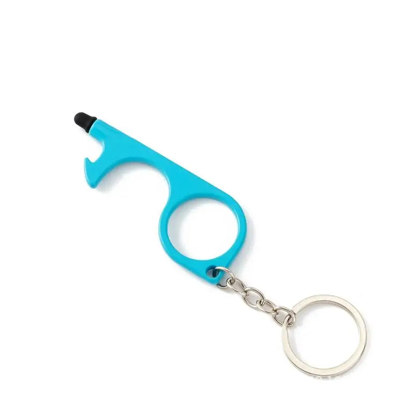 Multifunctional Hand Tool Edc metal Keychain Door Opener No Touch Hygiene Hand Antimicrobial Key 1