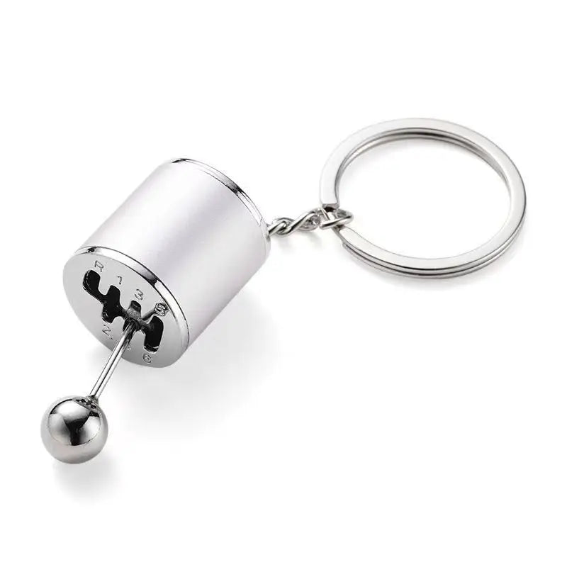 Mini Turbo Turbocharger Keychain Car-styling Keyring Gear Gearbox Pendant Keychain Stick Knobs Keyring Shift Metal Fidget Toys Silver