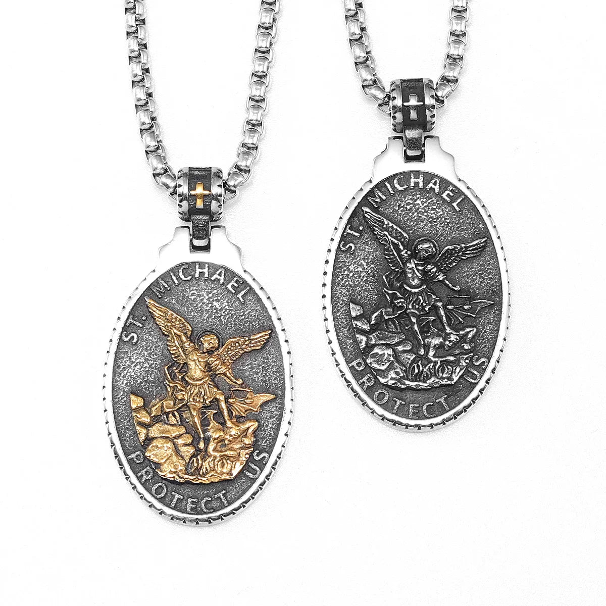 Archangel St.Michael Guardian Stainless Steel Men Necklaces Pendant Chain Punk Stylish For Women Fashion Jewelry Gifts Wholesale