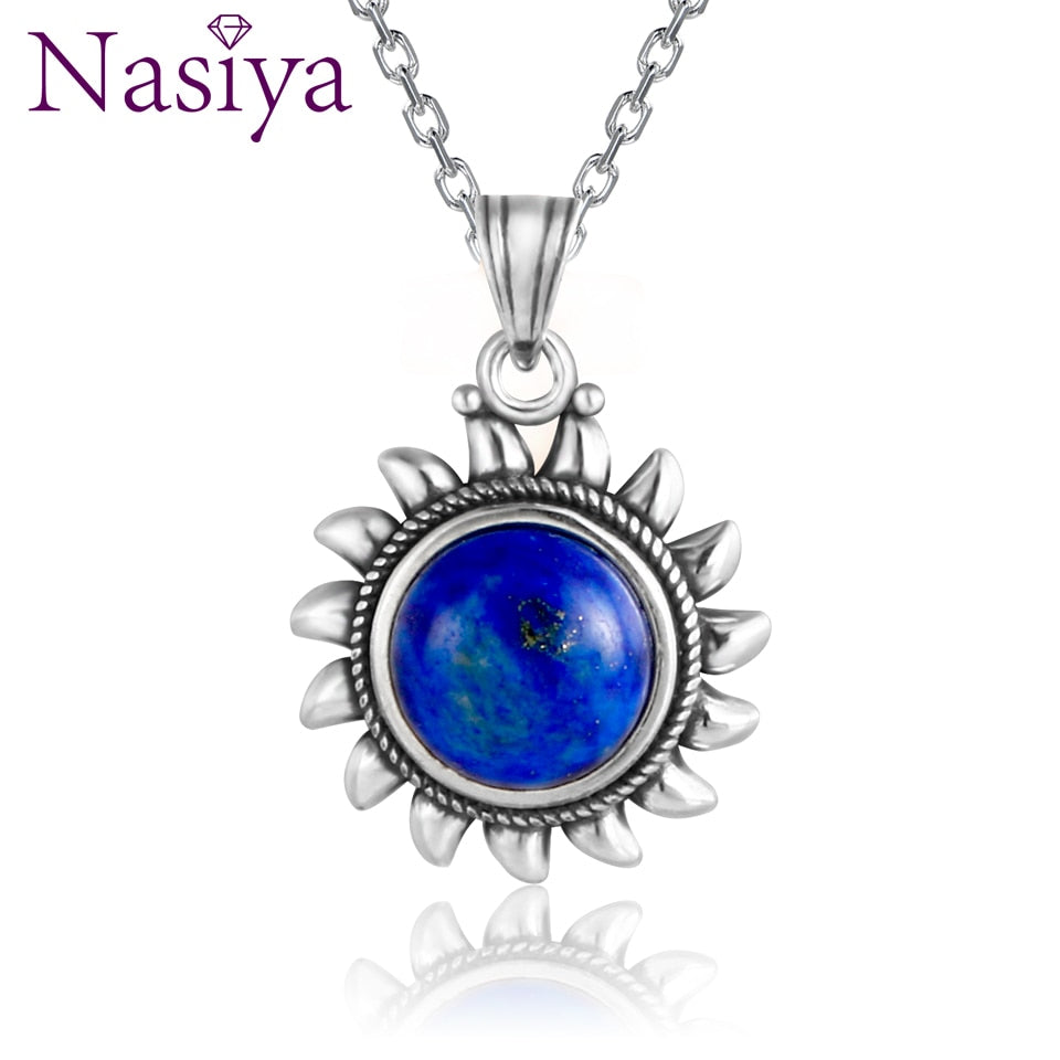 Nasiya Natural Amethyst Necklace Sterling S925 Silver Vintage Type Natural Gemstone Chorm Necklace for Women Gift