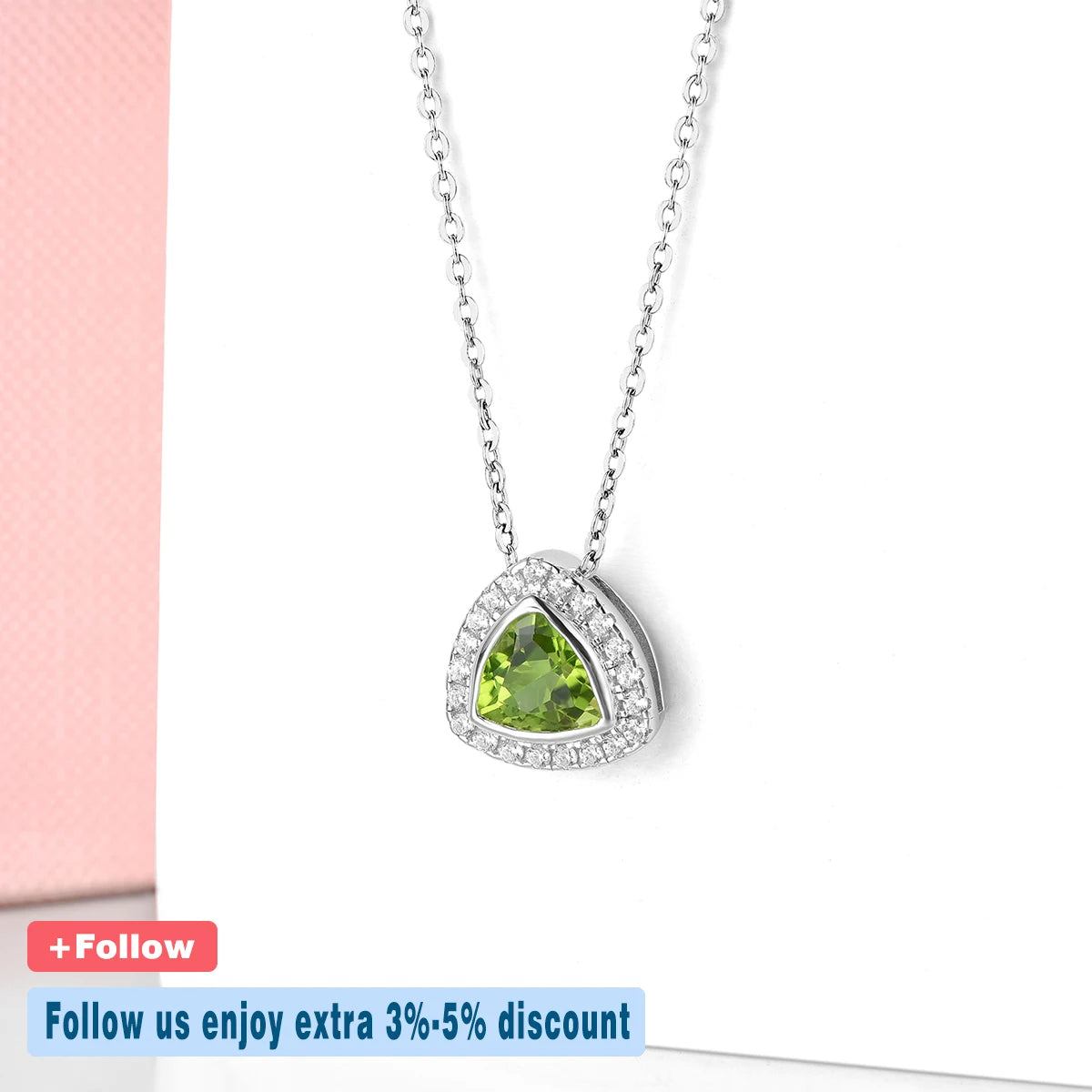 Natural Peridot Sterling Silver Pendant 1.8 Carat Peridot Gemstone S925 Fine Jewelry August Birthstone Birthday Gift Top Quality