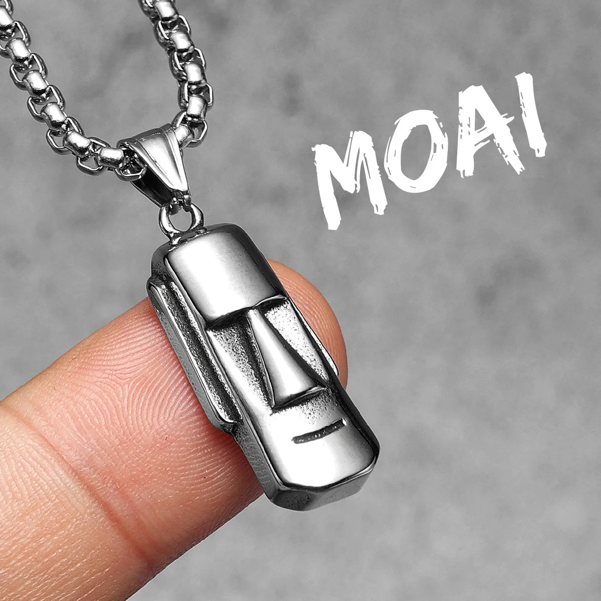 Easter Island Moai Stainless Steel Men Necklaces Pendant Chain Punk Stylish For Women Fashion Jewelry Gifts Wholesale