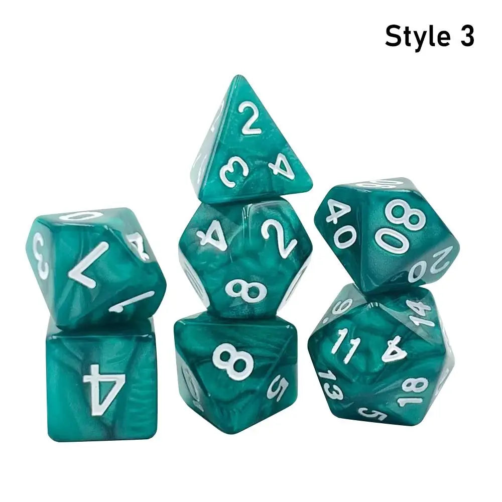 7Pc Colorful Digital Dice Resin Table Entertainment Tarot Game Party Toys Polyhedral for DND Dice Tabletop Role-Playing Supplies