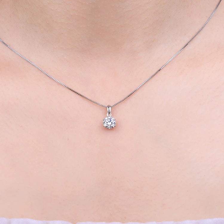JewelryPalace Classic 1ct Round CZ 925 Sterling Silver Pendant Necklace for Woman No Chain Fine Jewelry Fashion Anniversary Gift