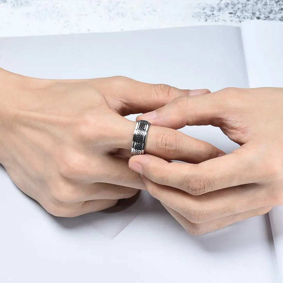 Fashion Men Stainless SteelRings Viking Infinity Intertwined Celtic Knot Rings for Men Wedding Jewelry