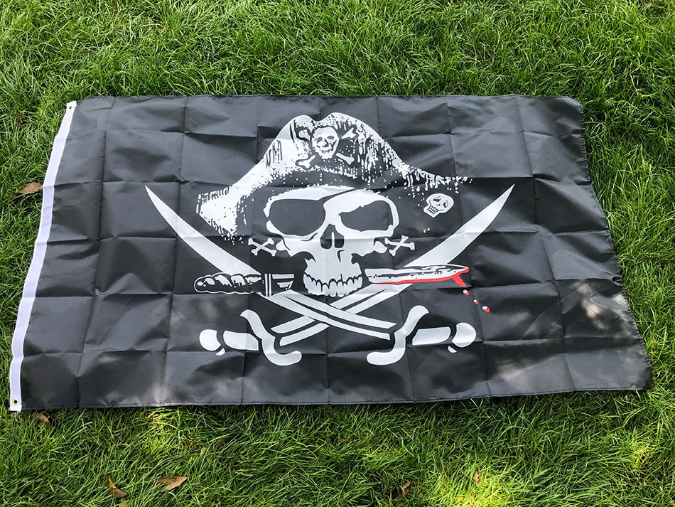 SKY FLAG 90x150cm Huge Skull and Cross Crossbones Jolly Roger Pirate Flags Holloween KTV polyester hanging banner for Decoration