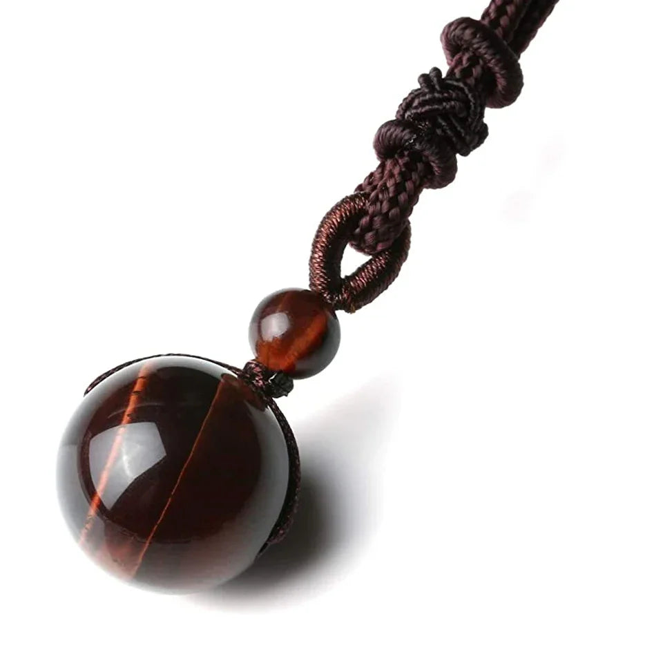 Healing Crystals Necklace Natural Tiger Eye Amethyst Lucky Blessing Protection Chakra Beads Stone Pendant for Women Men