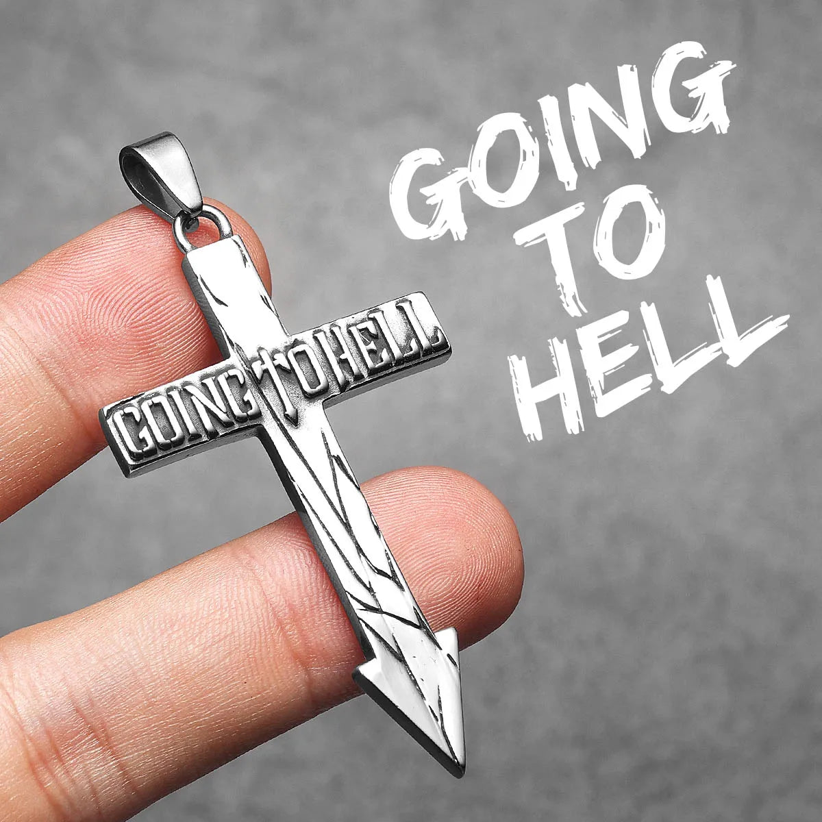 Curse Cross Amulet Stainless Steel Men Necklaces Pendant Chain Punk For Women Fashion Jewelry Gifts Wholesale Dropshiping