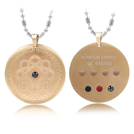 Stainless Steel Pendants Matte Global Pattern Charm Men Metal Jewelry Health Fashion Gift Energy Pendant Steel Chain 7 in 1