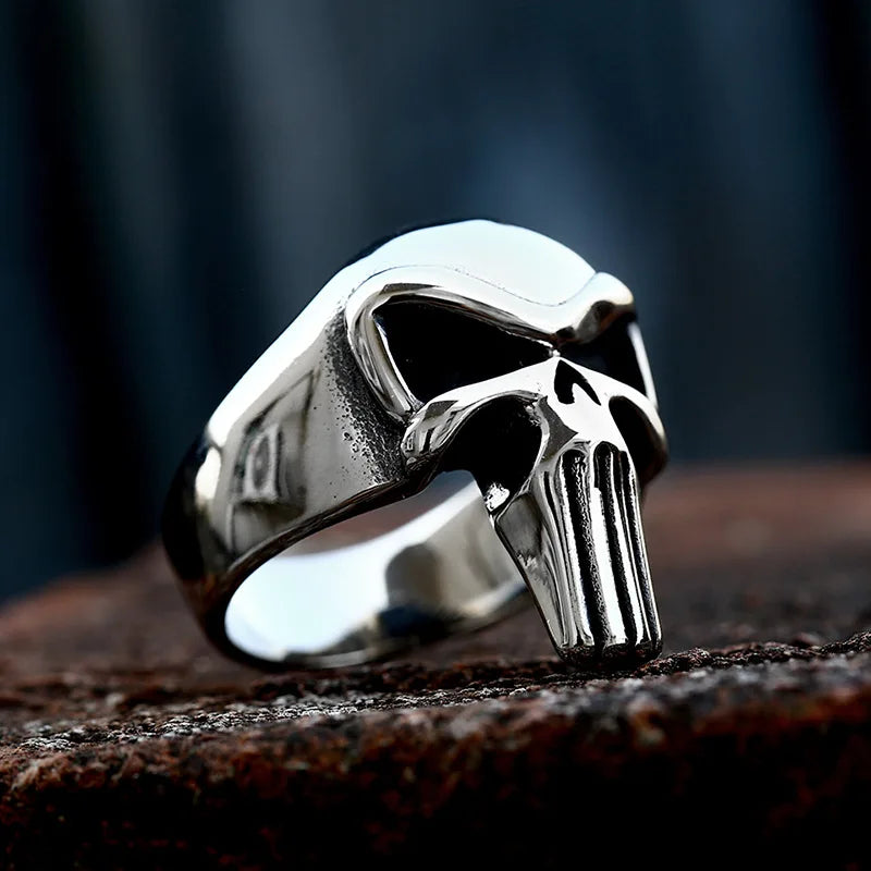 Vintage Pirate Signet Double Knife Skull Rings Men Stainless Steel Viking Compass Ring Biker Amulet Jewelry Gift Drop Shipping